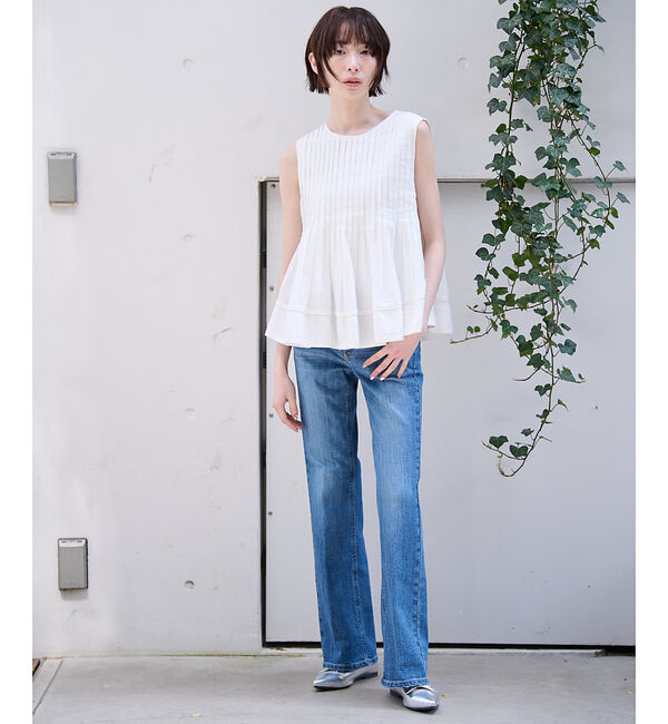 Rouge vif「【MICA&DEAL/マイカアンドディール】ノースリーブピンタックブラウス　タッ」|シャツ・ブラウス|