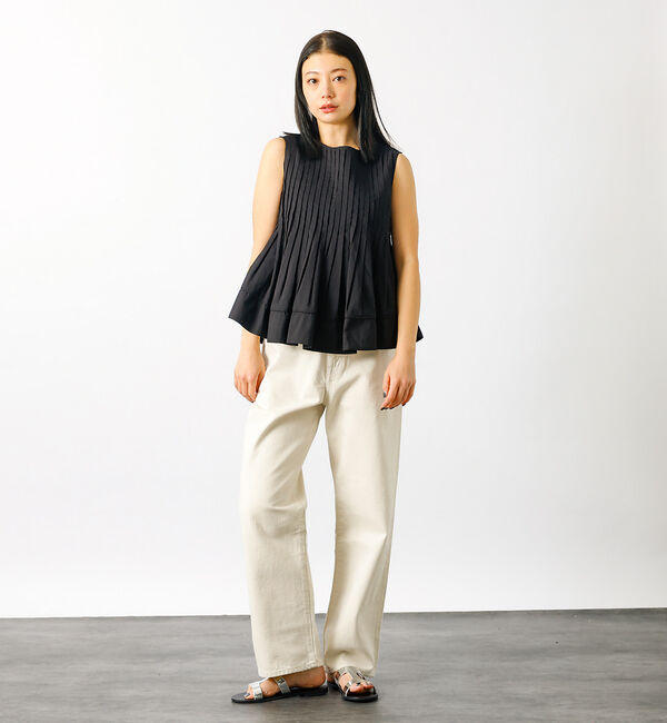 Rouge vif「【MICA&DEAL/マイカアンドディール】ノースリーブピンタックブラウス　タッ」|シャツ・ブラウス|