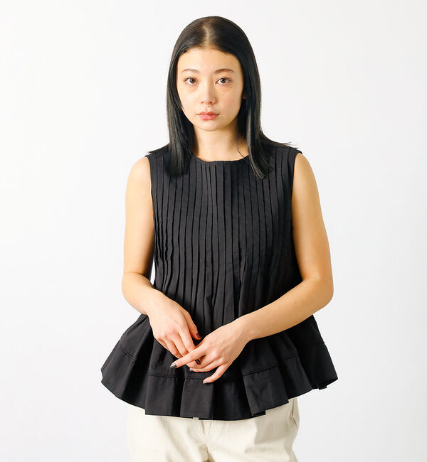 Rouge vif「【MICA&DEAL/マイカアンドディール】ノースリーブピンタックブラウス　タッ」|シャツ・ブラウス|