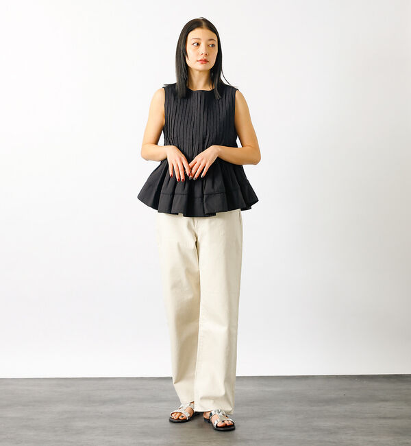 Rouge vif「【MICA&DEAL/マイカアンドディール】ノースリーブピンタックブラウス　タッ」|シャツ・ブラウス|