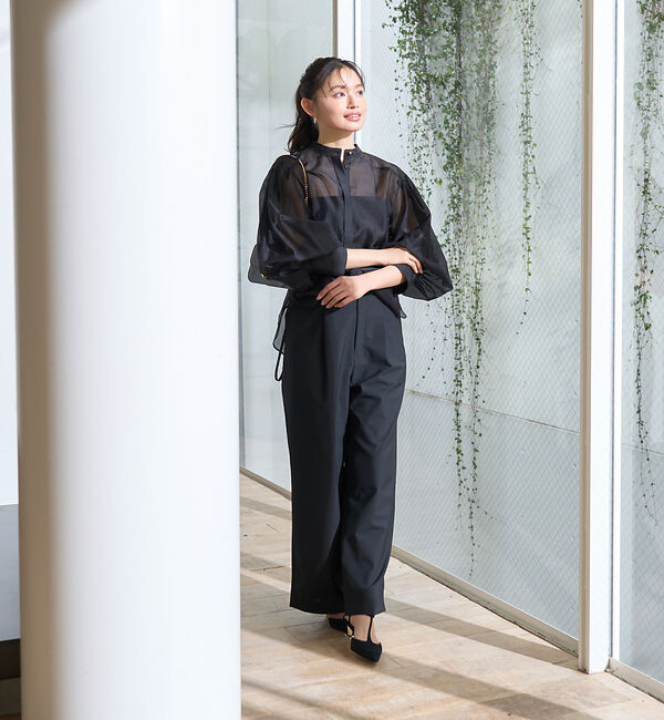 Rouge vif「タックボリューム袖シアーブラウス」|シャツ・ブラウス|