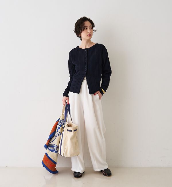 Rouge vif「ストライプ組織2WAYニット /カーディガン」|ニット・セーター|