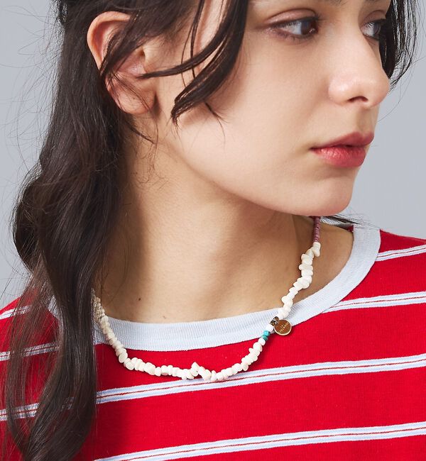 Rouge vif「【Le Melange/ル・メランジュ】ビーズネックレス/シェルビーズ/ブレスレ」|ネックレス|