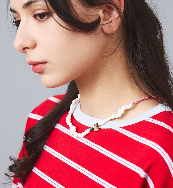 Rouge vif「【Le Melange/ル・メランジュ】ビーズネックレス/シェルビーズ/ブレスレ」|ネックレス|