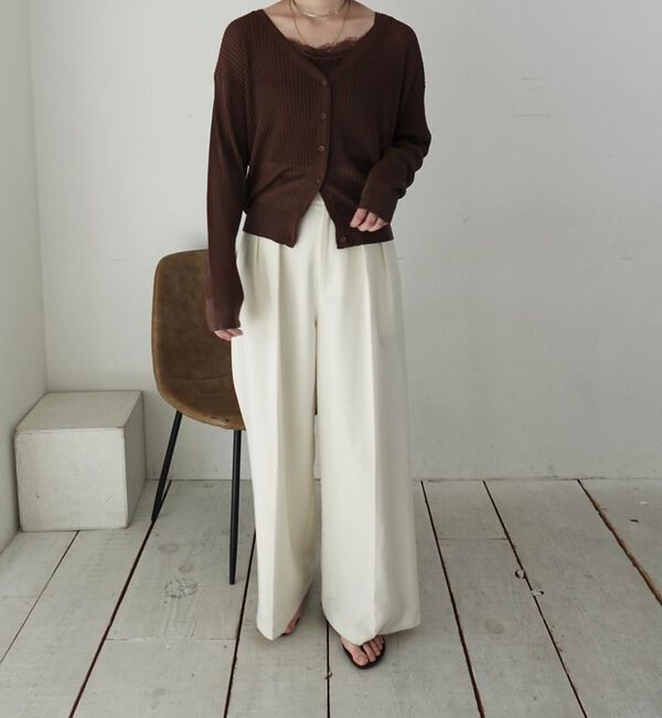 Rouge vif「【一部店舗限定】レースキャミ付きニットアンサンブル/カーディガン【予約】」|カーディガン|