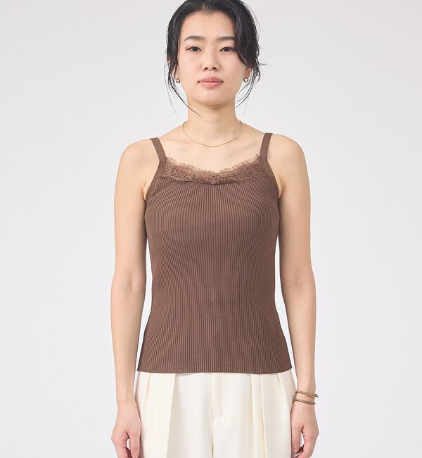 Rouge vif「【一部店舗限定】レースキャミ付きニットアンサンブル/カーディガン【予約】」|カーディガン|