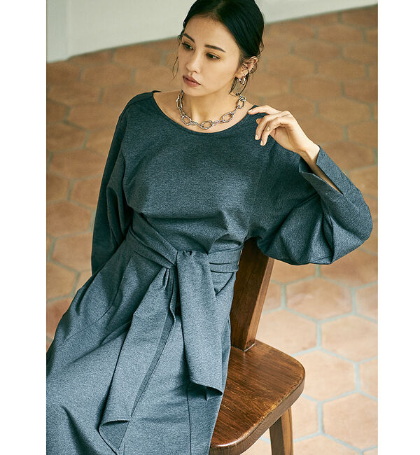 qualite「【鳳山えり&times;qualite】2WAYバックリボンワンピース」|ワンピース|