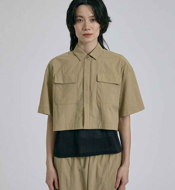 qualite「【接触冷感＆透湿＆撥水＆UVカット】ナイロンタスランショートシャツ/セットアップ」|シャツ・ブラウス|