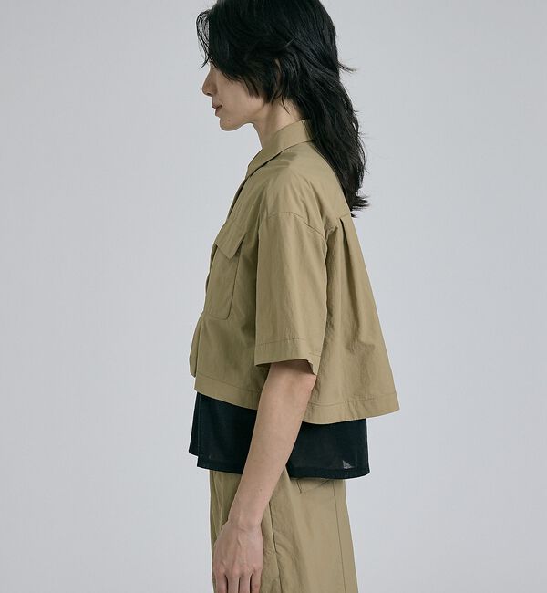 qualite「【接触冷感＆透湿＆撥水＆UVカット】ナイロンタスランショートシャツ/セットアップ」|シャツ・ブラウス|