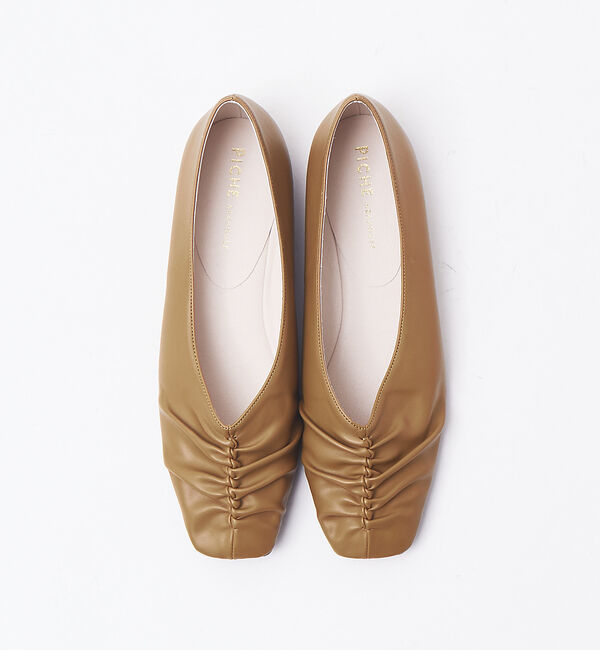 AU BANNISTER「センターシャーリングフラットパンプス」|パンプス|マスタード