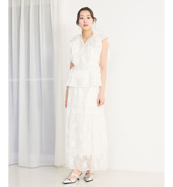 SELFIST「パフショルダーノースリーブフリルブラウス」|シャツ・ブラウス|