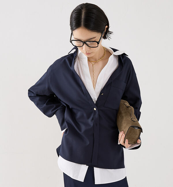 The Store by C' 「【COCUCA】オーバーシャツジャケット」|シャツ・ブラウス|ネイビー