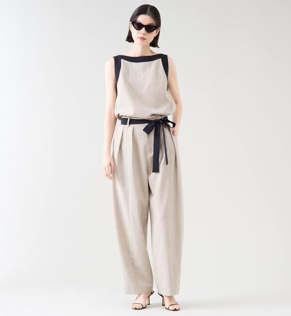 TIARA「バイカラーノースリーブブラウス（セットアップ可）」|シャツ・ブラウス|