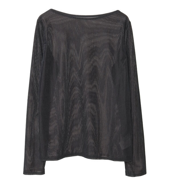 TIARA「シアーベロアリブトップス」|Tシャツ・カットソー|ブラック