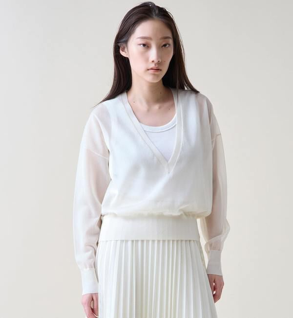 TIARA「Vネックシアーニット」|ニット・セーター|