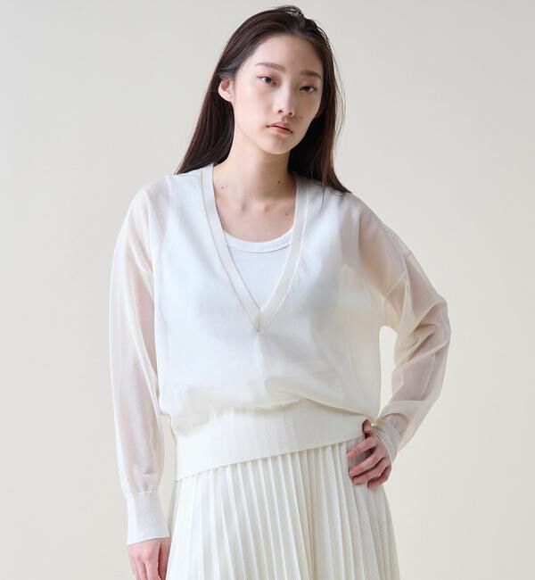 TIARA「Vネックシアーニット」|ニット・セーター|
