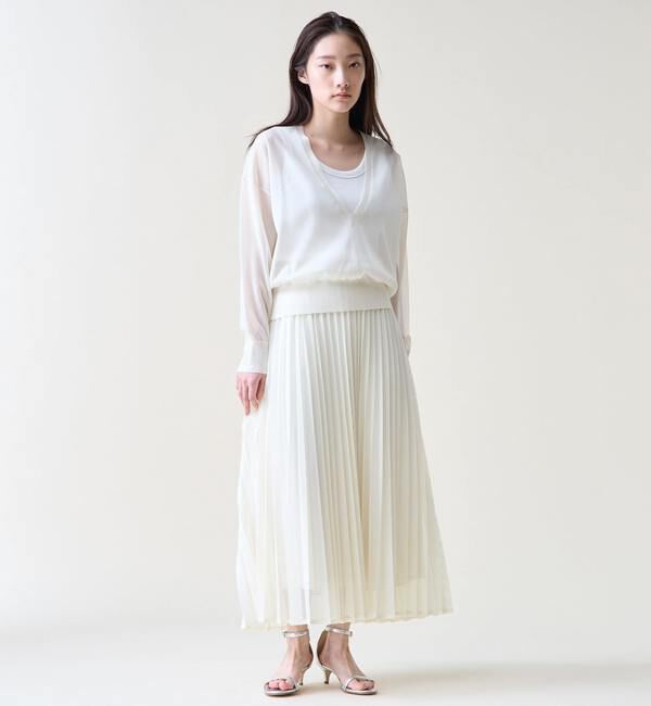 TIARA「Vネックシアーニット」|ニット・セーター|