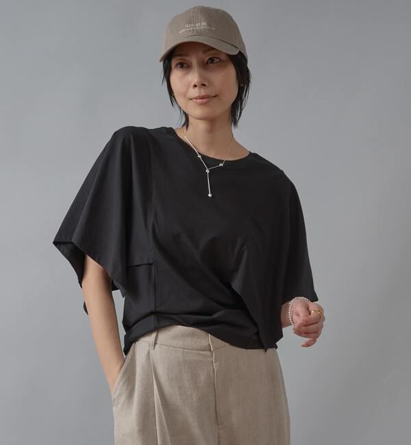 Liesse「ニットリブデザイントップス」|ニット・セーター|ブラック