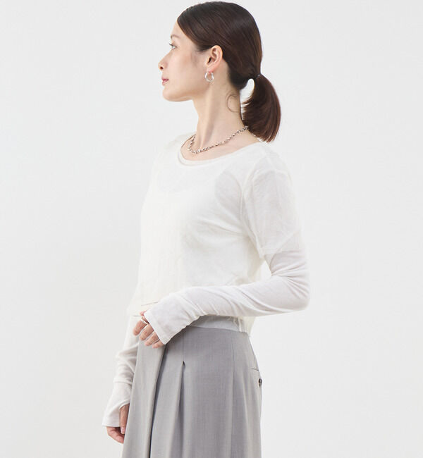 Soffitto「3WAYチュールレイヤードカットソー」|Tシャツ・カットソー|