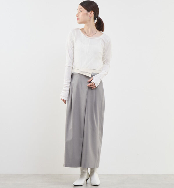 Soffitto「3WAYチュールレイヤードカットソー」|Tシャツ・カットソー|