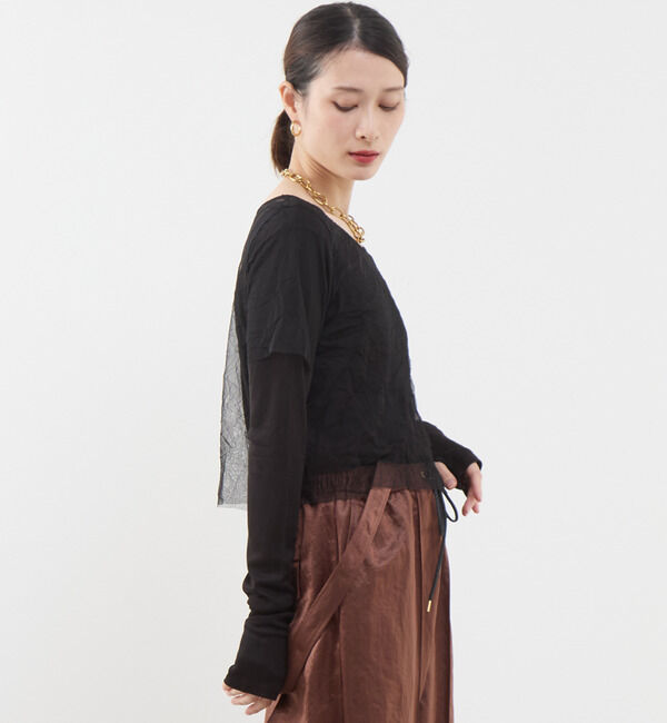 Soffitto「3WAYチュールレイヤードカットソー」|Tシャツ・カットソー|