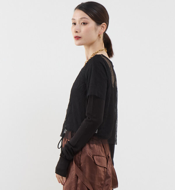 Soffitto「3WAYチュールレイヤードカットソー」|Tシャツ・カットソー|