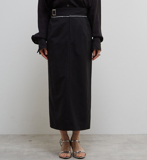 Soffitto「ベルト付きストレッチタイトスカート」|スカート|ブラック
