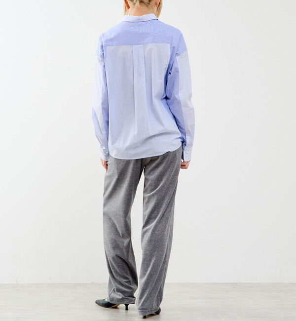 SOFFITTO「コットン先染めストライプMIXシャツ」|シャツ・ブラウス|