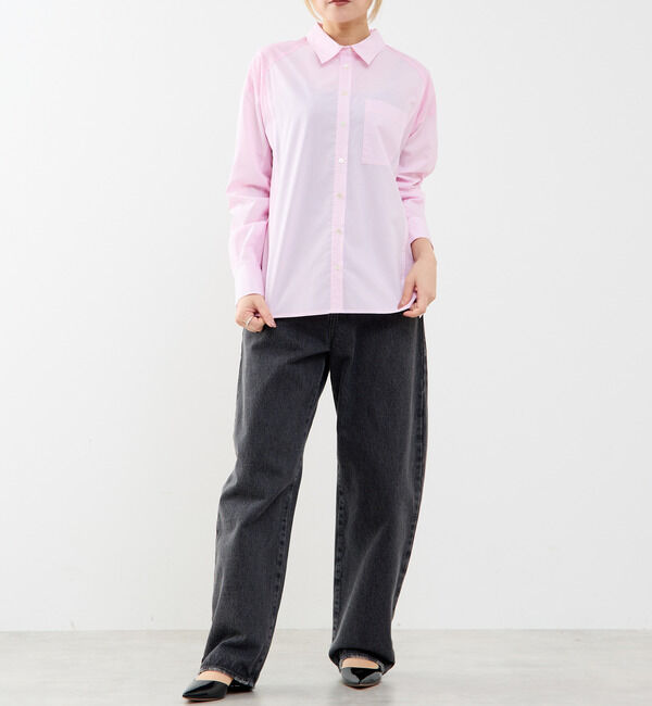 SOFFITTO「コットン先染めストライプMIXシャツ」|シャツ・ブラウス|