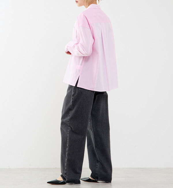 SOFFITTO「コットン先染めストライプMIXシャツ」|シャツ・ブラウス|