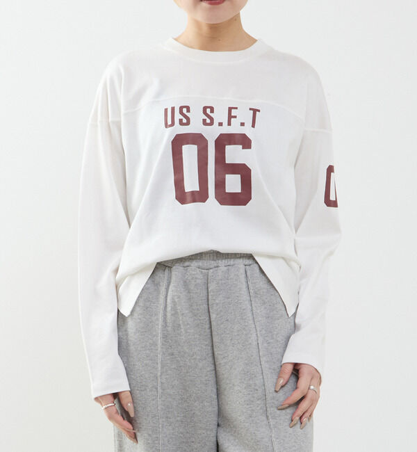 SOFFITTO「フットボールロングTシャツ」|Tシャツ・カットソー|ホワイト