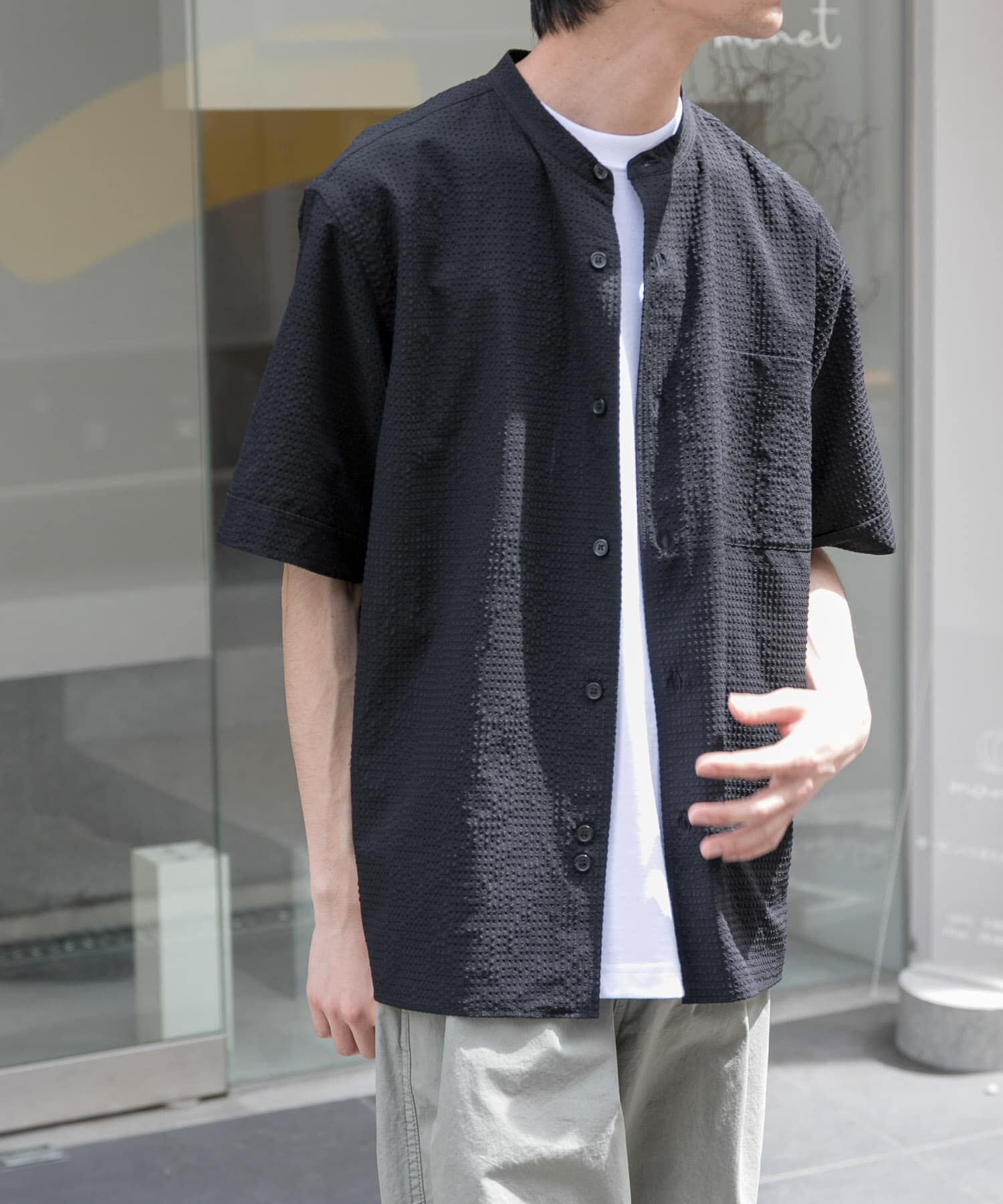 URBAN RESEARCH DOORS「FORK&SPOON　アニヴェンサッカーシャツ」|シャツ・ブラウス|