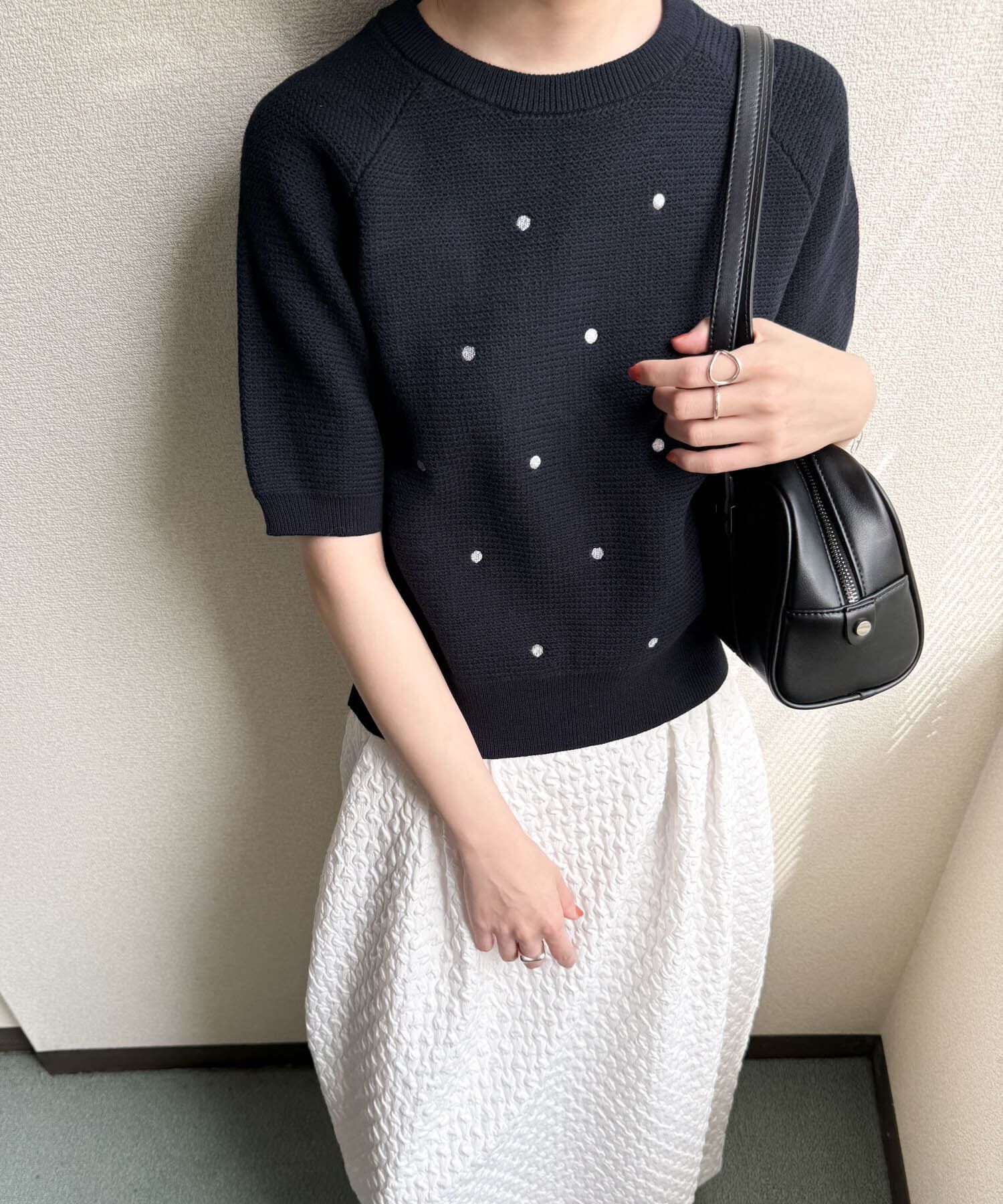 URBAN RESEARCH DOORS「ラメドット刺繍ニット」|ニット・セーター|