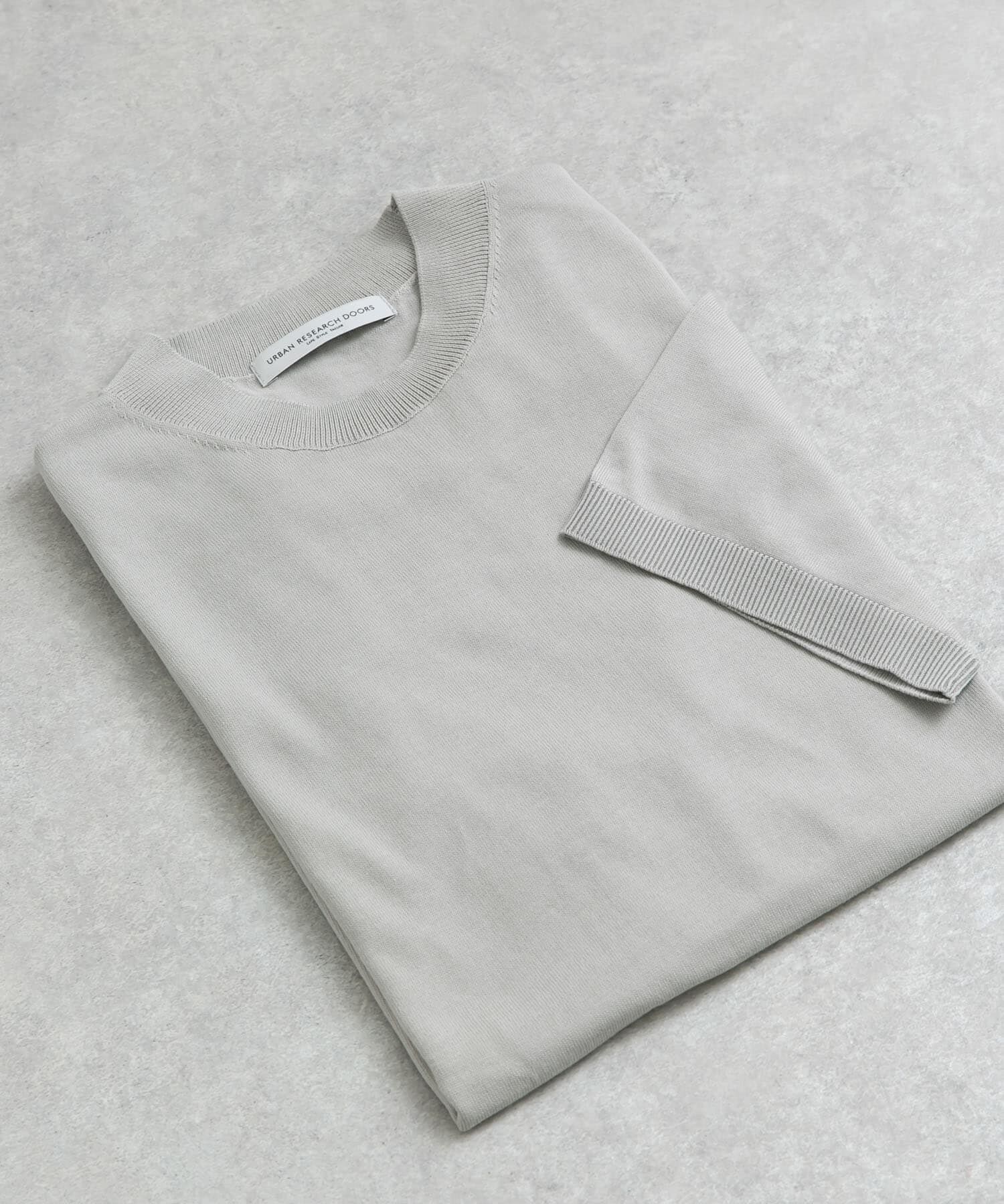 URBAN RESEARCH DOORS「LIFE STYLE TAILOR　ハイゲージクルーネック半袖ニット」|シャツ・ブラウス|アイボリー