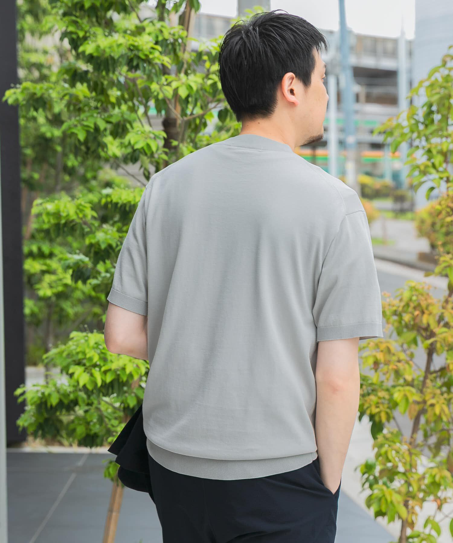 URBAN RESEARCH DOORS「LIFE STYLE TAILOR　ハイゲージクルーネック半袖ニット」|シャツ・ブラウス|