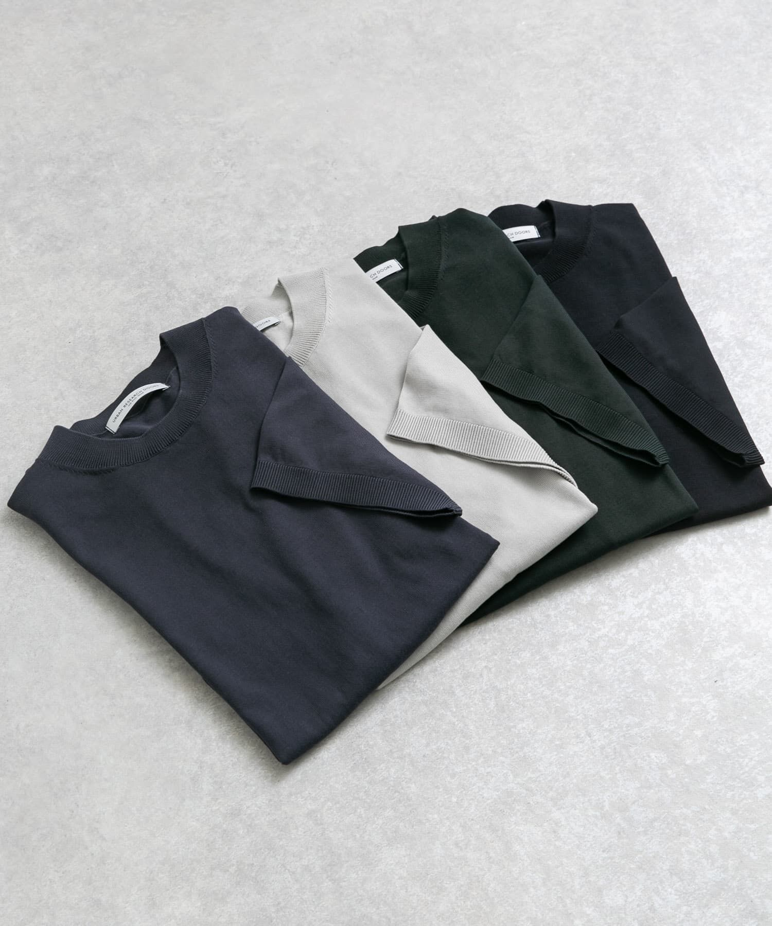 URBAN RESEARCH DOORS「LIFE STYLE TAILOR　ハイゲージクルーネック半袖ニット」|シャツ・ブラウス|