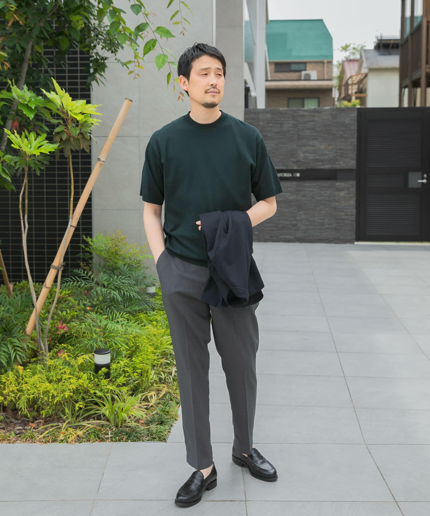 URBAN RESEARCH DOORS「LIFE STYLE TAILOR　ハイゲージクルーネック半袖ニット」|シャツ・ブラウス|