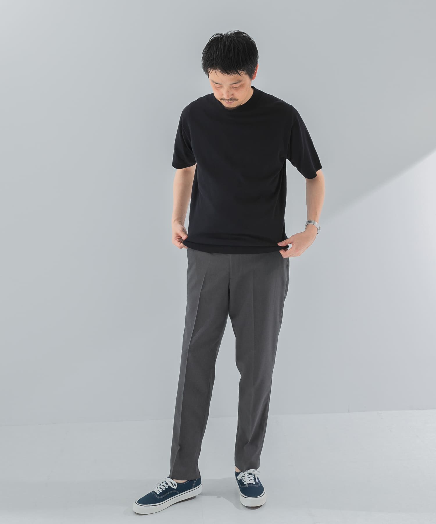 URBAN RESEARCH DOORS「LIFE STYLE TAILOR　ハイゲージクルーネック半袖ニット」|シャツ・ブラウス|