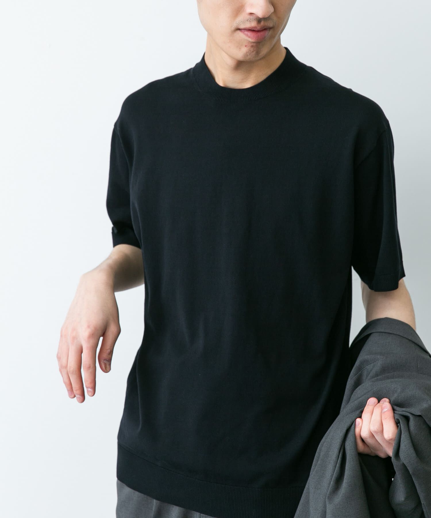 URBAN RESEARCH DOORS「LIFE STYLE TAILOR　ハイゲージクルーネック半袖ニット」|シャツ・ブラウス|