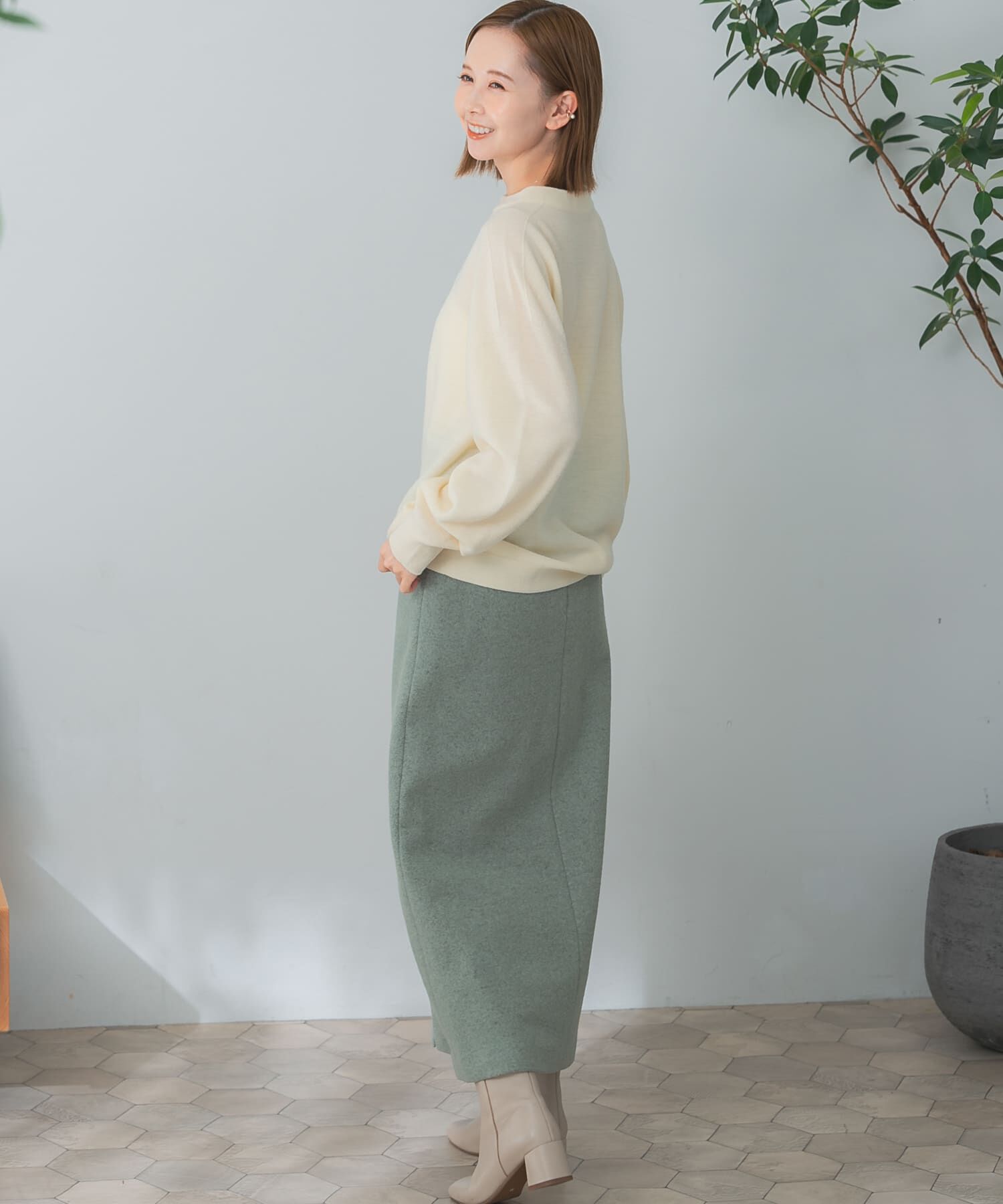 URBAN RESEARCH ROSSO「ウォッシャブルビルドネックホールニット」|ニット・セーター|