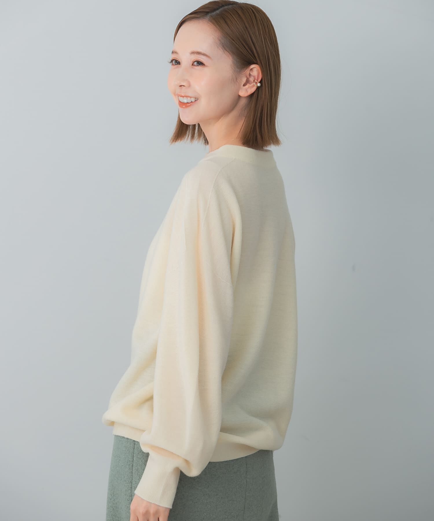 URBAN RESEARCH ROSSO「ウォッシャブルビルドネックホールニット」|ニット・セーター|