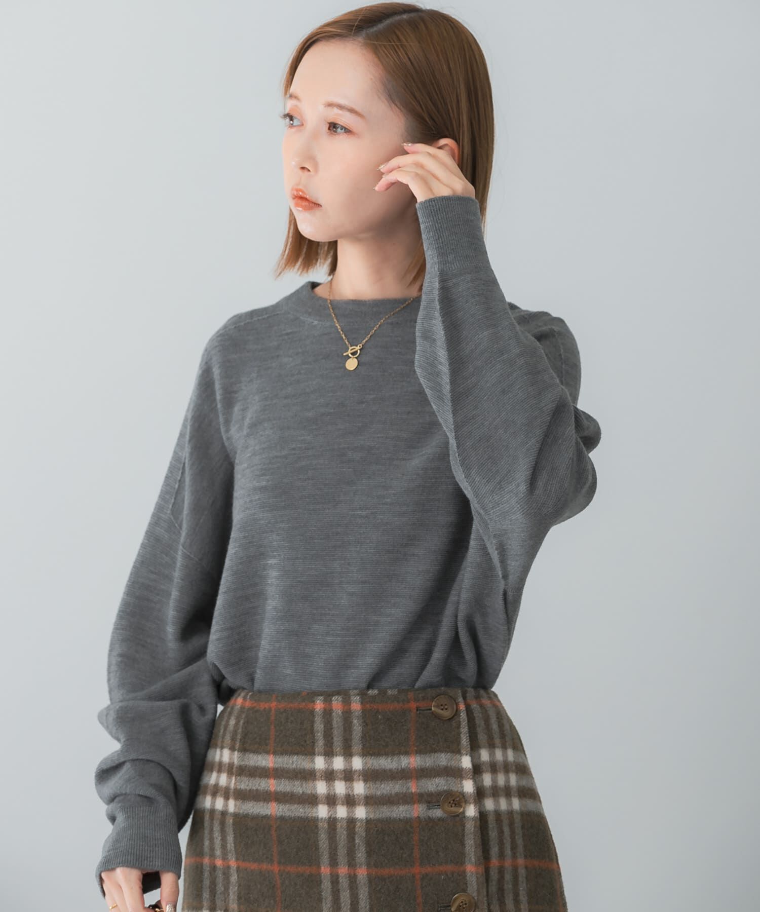 URBAN RESEARCH ROSSO「ウォッシャブルビルドネックホールニット」|ニット・セーター|