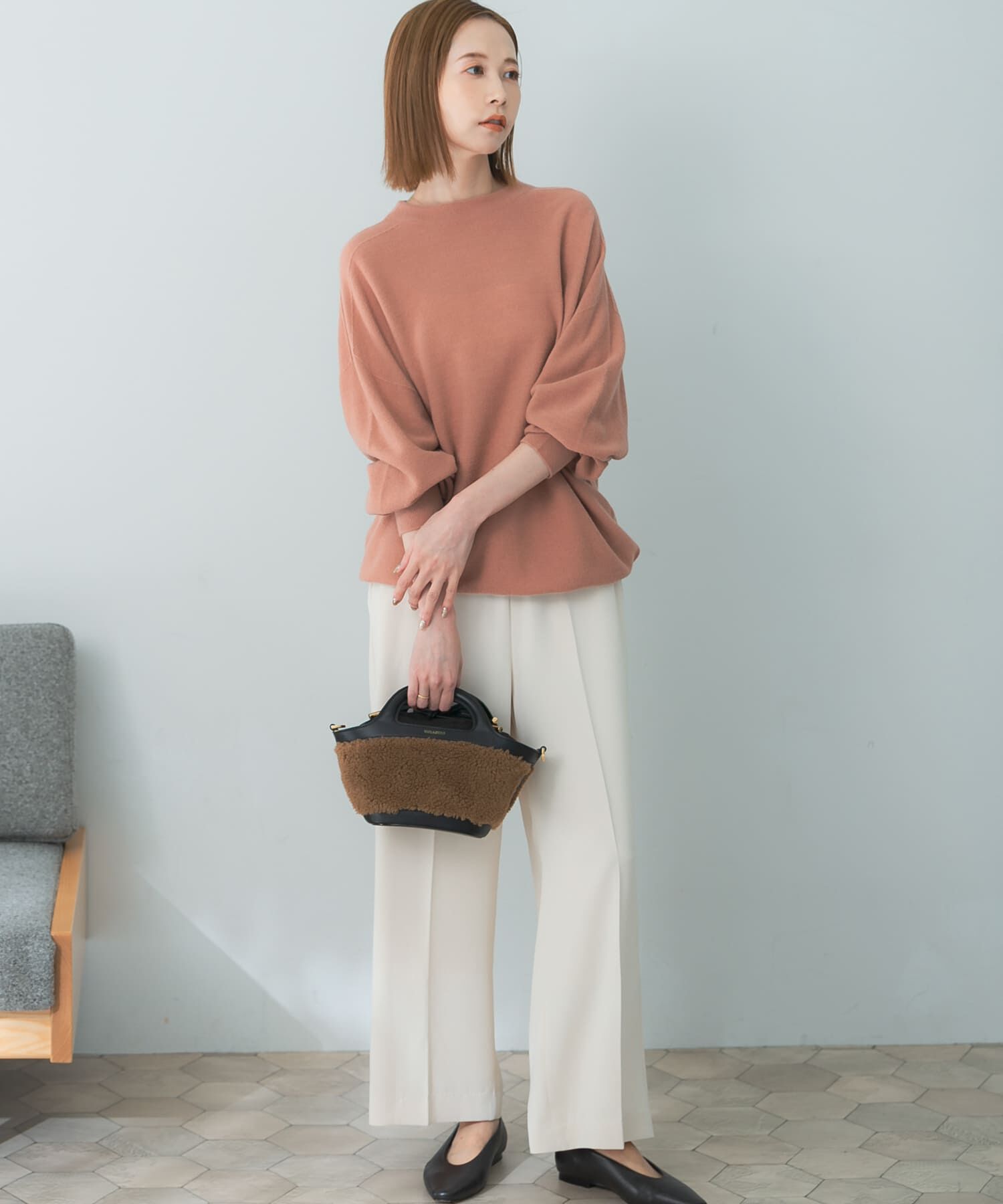 URBAN RESEARCH ROSSO「ウォッシャブルビルドネックホールニット」|ニット・セーター|