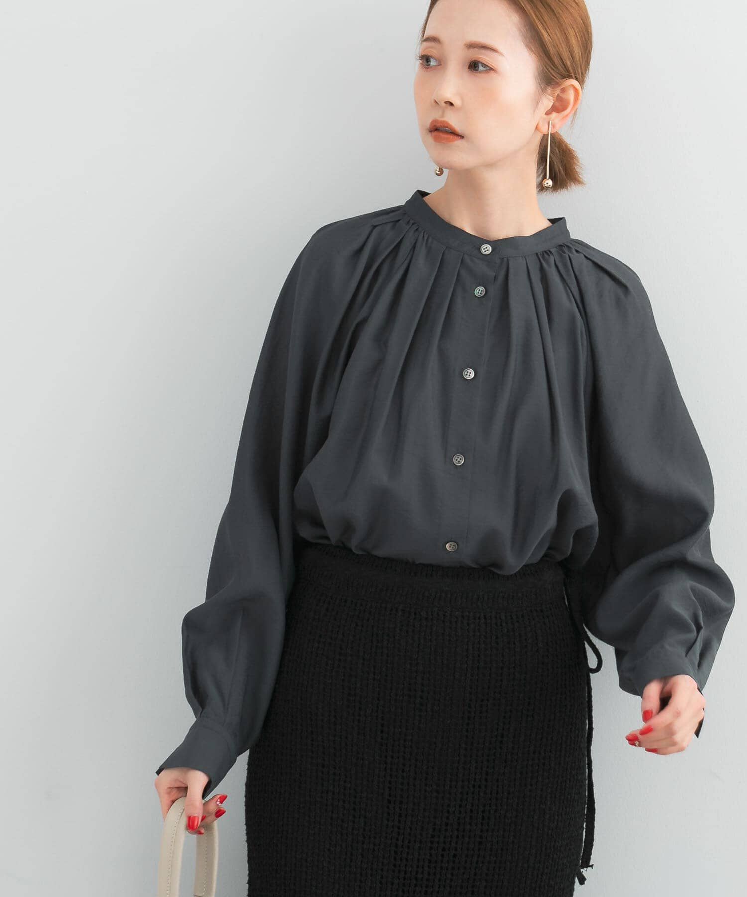 URBAN RESEARCH ROSSO「ランダムタックセミシアーブラウス」|シャツ・ブラウス|