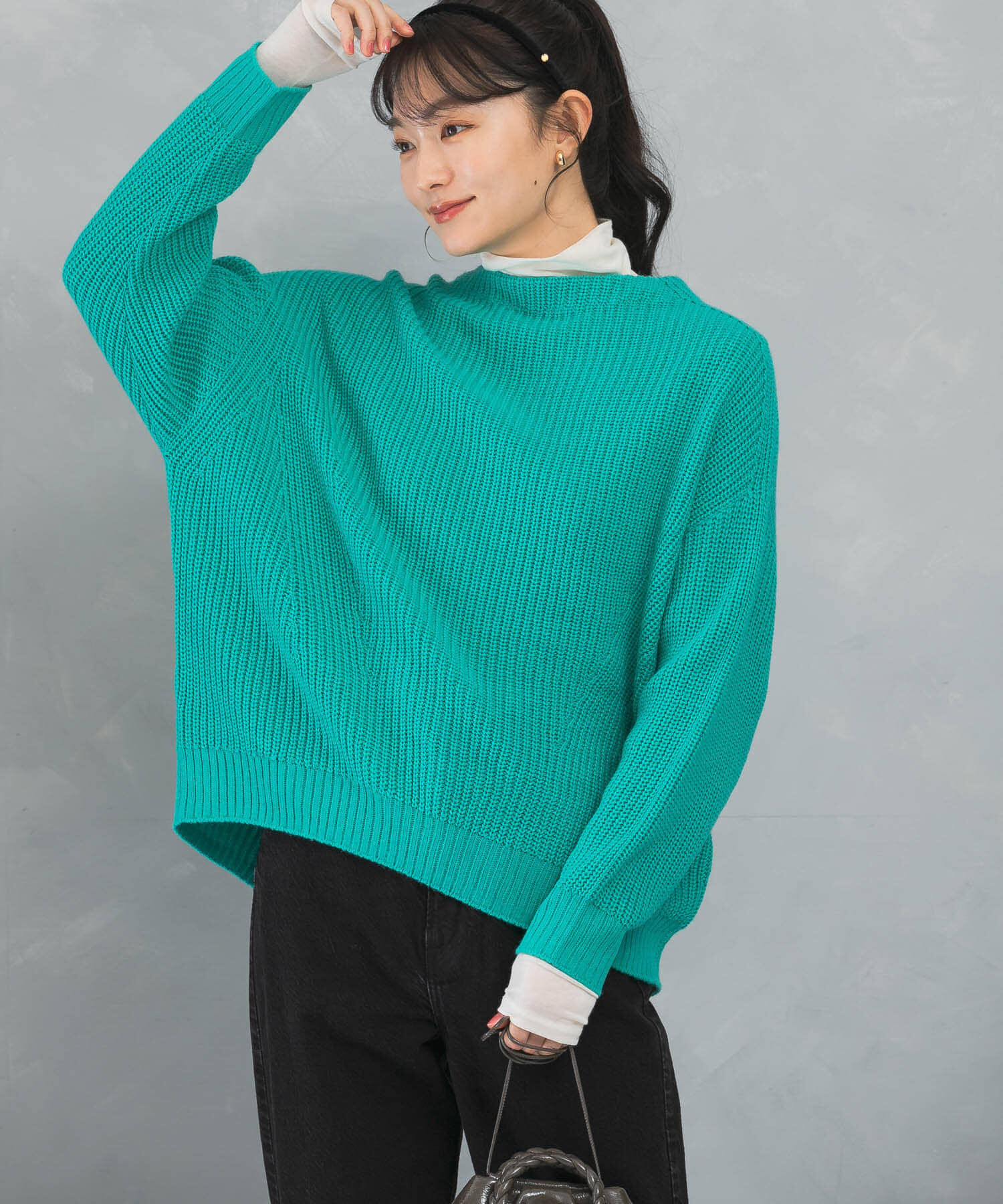 URBAN RESEARCH ROSSO「ボートネックバックスリット畦ニット」|ニット・セーター|