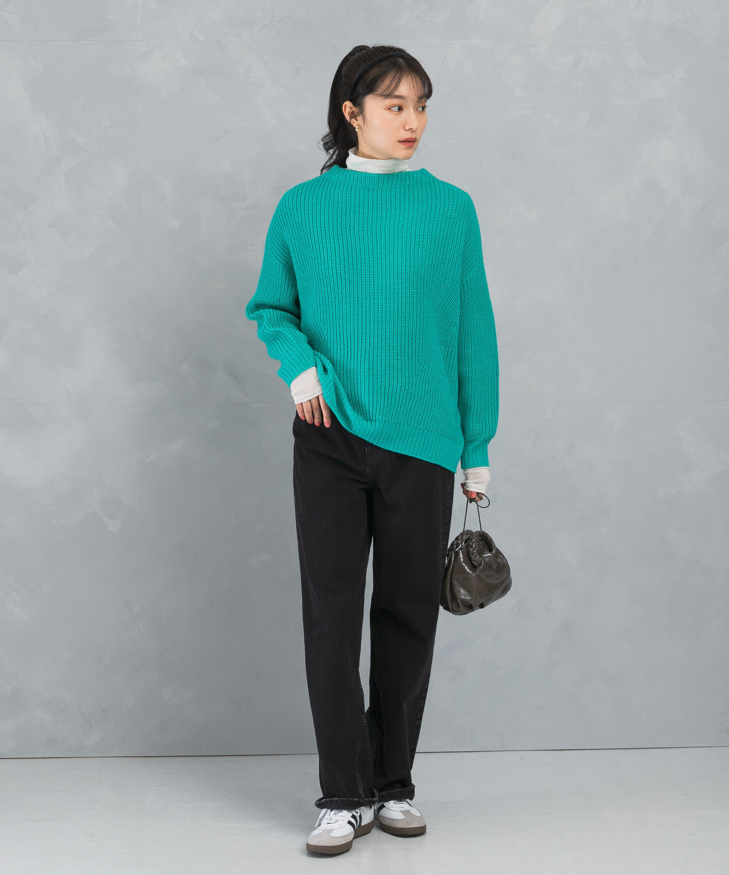 URBAN RESEARCH ROSSO「ボートネックバックスリット畦ニット」|ニット・セーター|