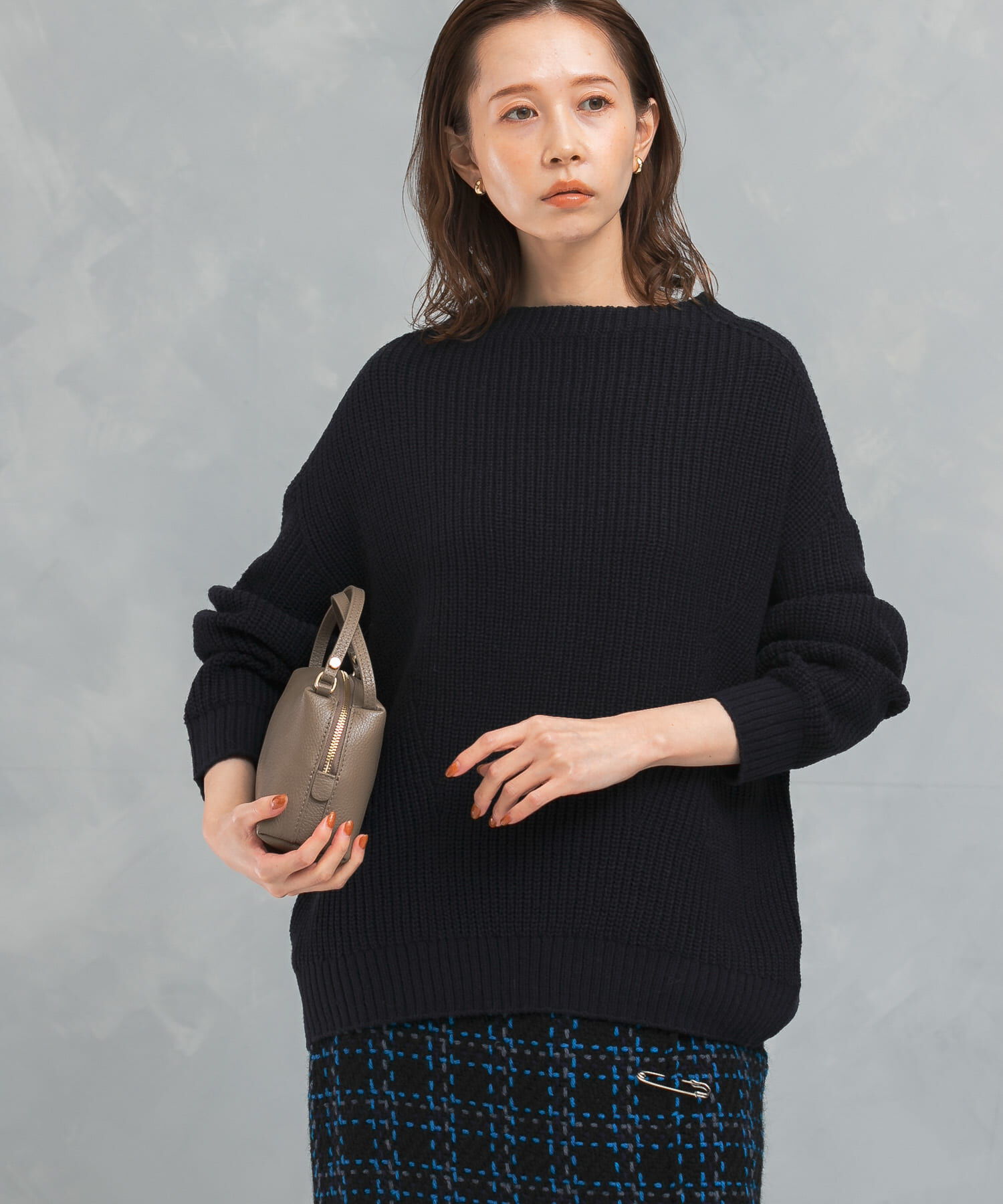 URBAN RESEARCH ROSSO「ボートネックバックスリット畦ニット」|ニット・セーター|