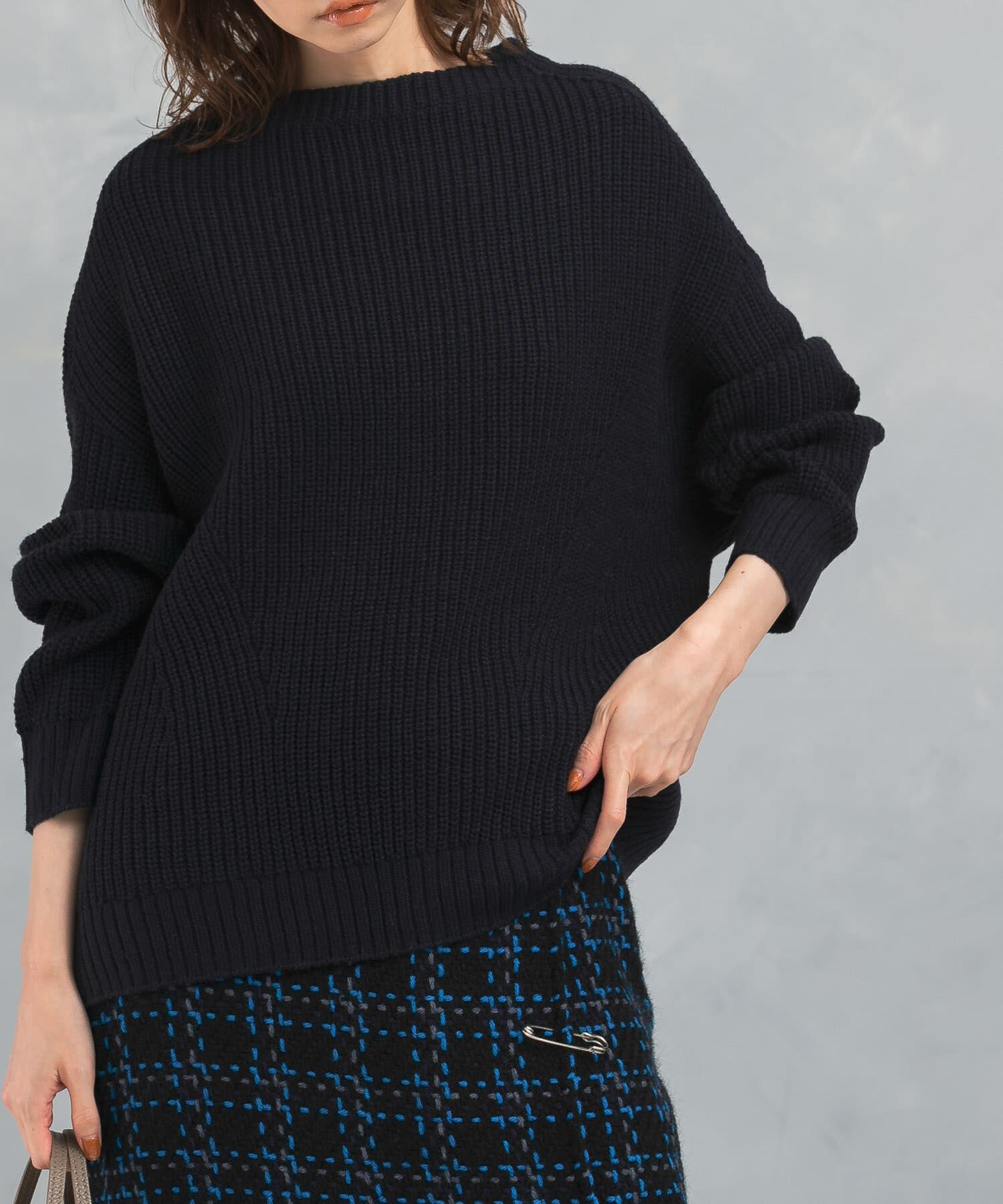 URBAN RESEARCH ROSSO「ボートネックバックスリット畦ニット」|ニット・セーター|