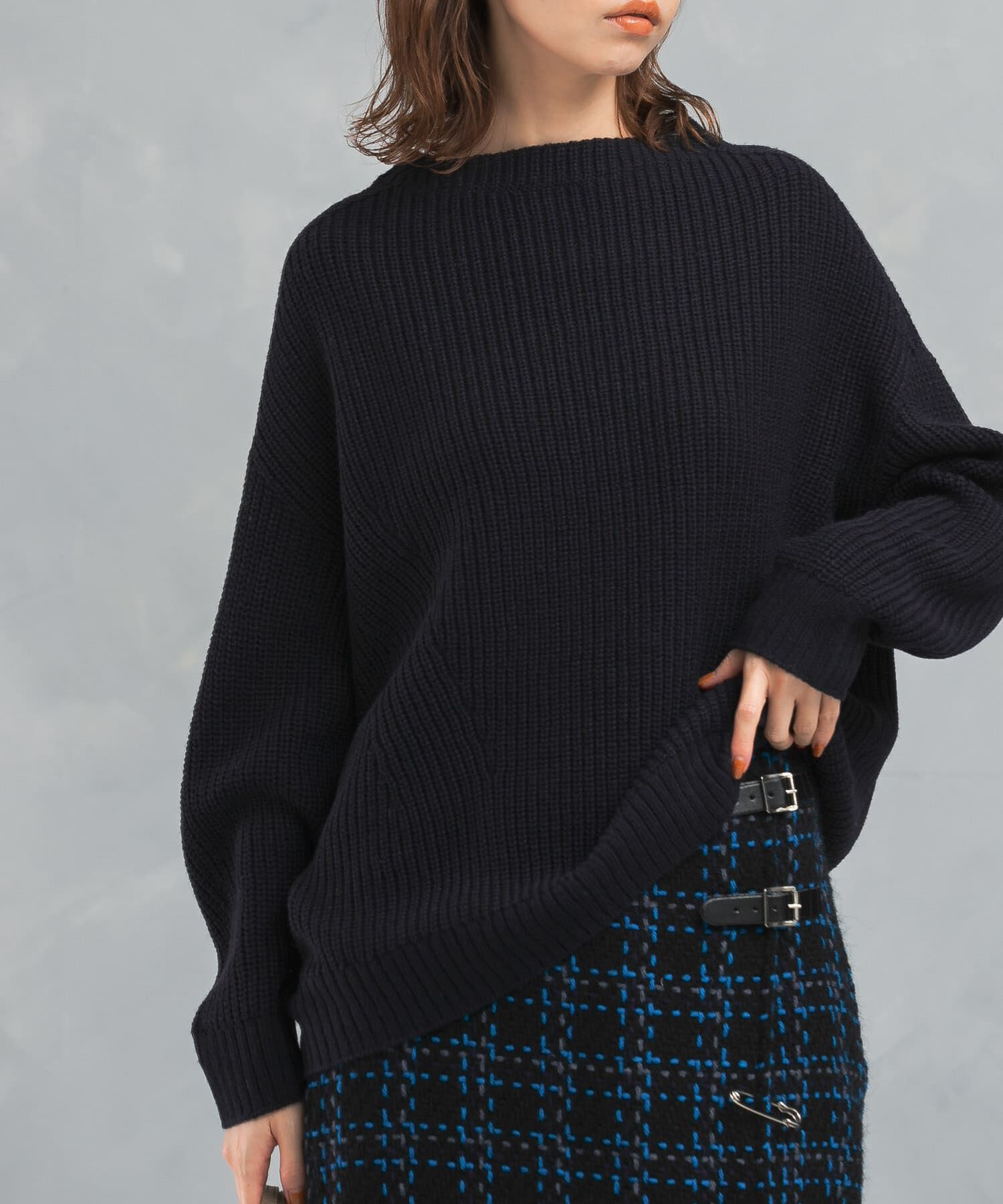 URBAN RESEARCH ROSSO「ボートネックバックスリット畦ニット」|ニット・セーター|