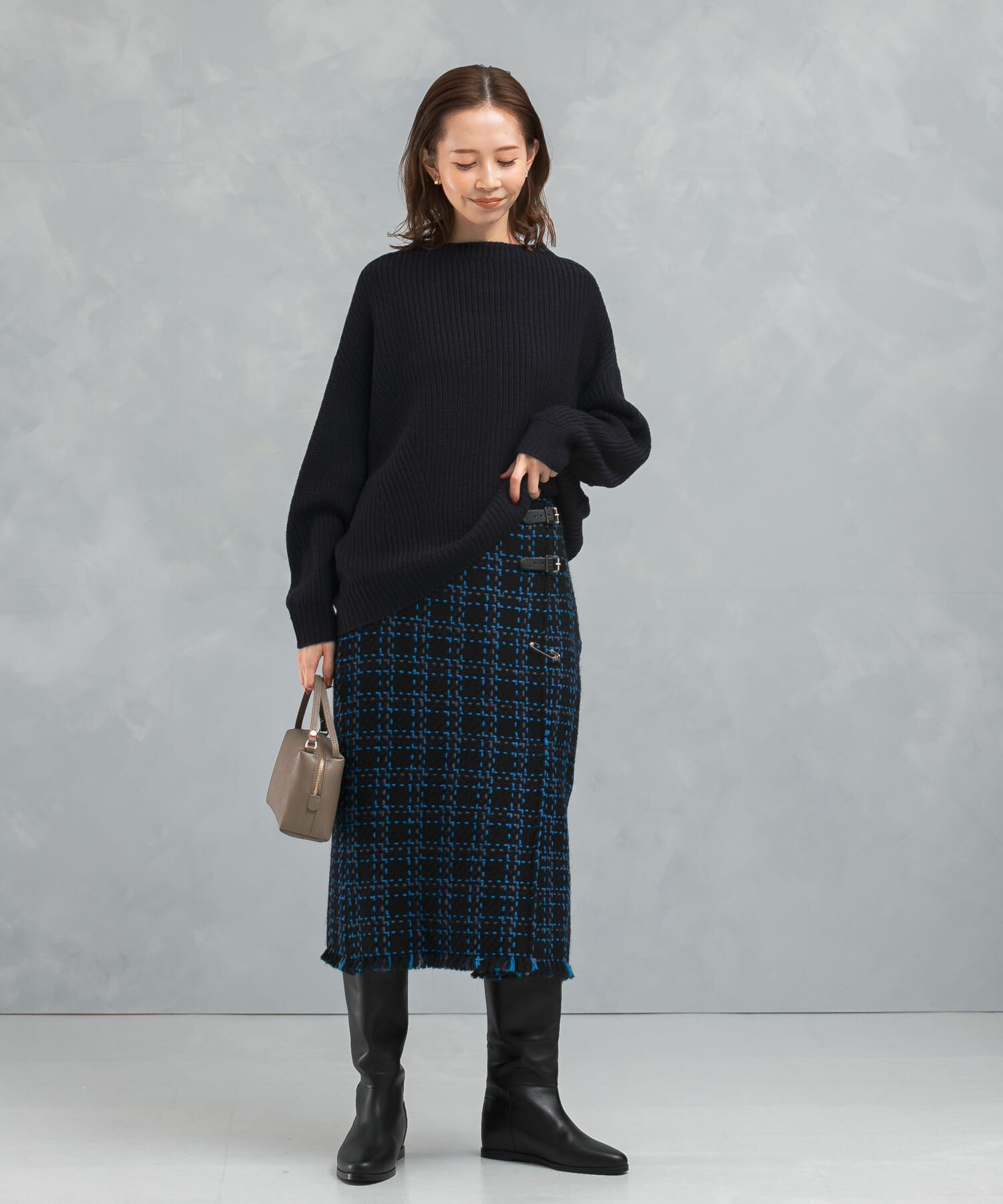 URBAN RESEARCH ROSSO「ボートネックバックスリット畦ニット」|ニット・セーター|